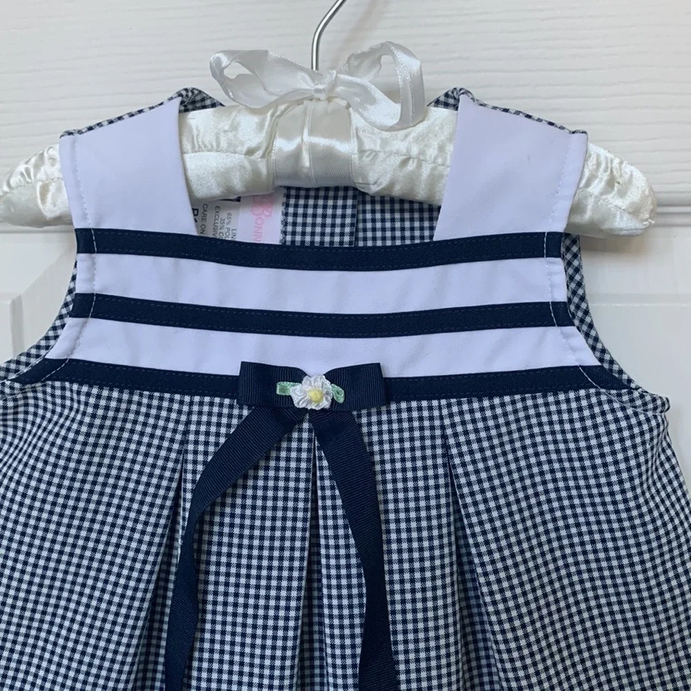 Bonnie Baby Navy and White Gingham Dress‎ - Picture 2 of 5
